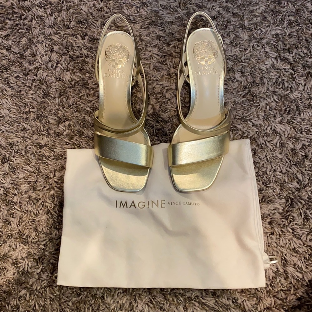 Vince Camuto gold heels